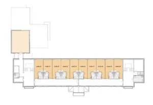 De plattegrond van de eerste verdieping van Het Van Coothhuis in Veghel voor mensen met dementie