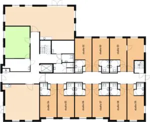Plattegrond van de begane grond van Het-Blanckvoorthuis