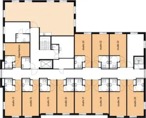 Plattegrond van de eerste verdieping van Het-Blanckvoorthuis