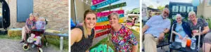 Drieluik foto's van het tuinfestival waarmee zorglocatie voor mensen met dementie Het Prins Hendrikhuis in Winterswijk het vijfjarig bestaan vierde. Bewoners, medewerkers en verwanten maakten er samen een dag van om nooit te vergeten. 