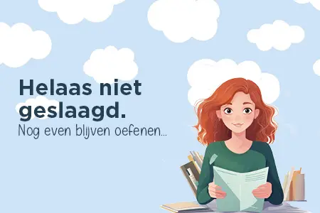 uitslag quiz slagen vig diploma. niet geslaagd