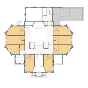 plattegrond van de eerste verdieping van Het Oosterkerkhuis in Aalten