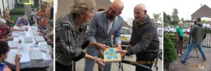 Bewoners van Het Beemdhuis openen samen met wethouder Boaz Adank van de gemeente Breda het Terug-naar-huis-pad voor mensen met dementie.